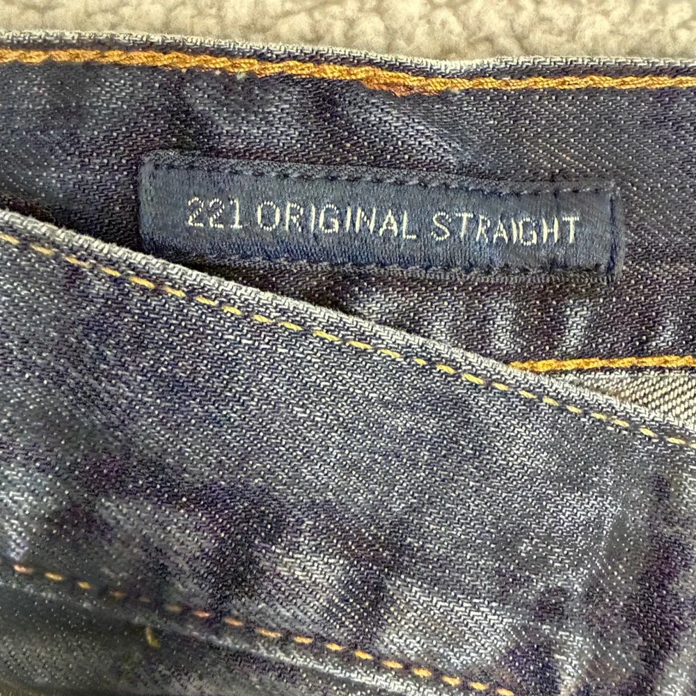 Lucky Brand 221 Original Straight Jeans Mens 38x30 Dark Wash Blue Denim